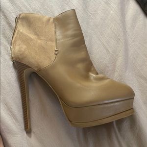 Tan stiletto booties